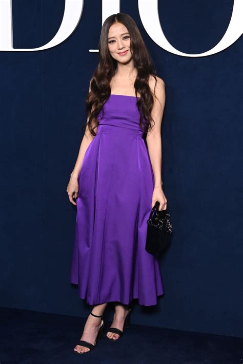 jisoo dior purple dress|Jisoo in purple dress.